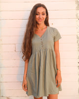 Olive Bloom Mini Dress