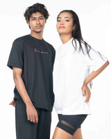 Unisex organic ribbed neck t-shirt