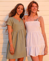 Olive Bloom Mini Dress