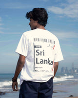 SRI LANKA OVERSIZED WHITE GRAPHIC TEE
